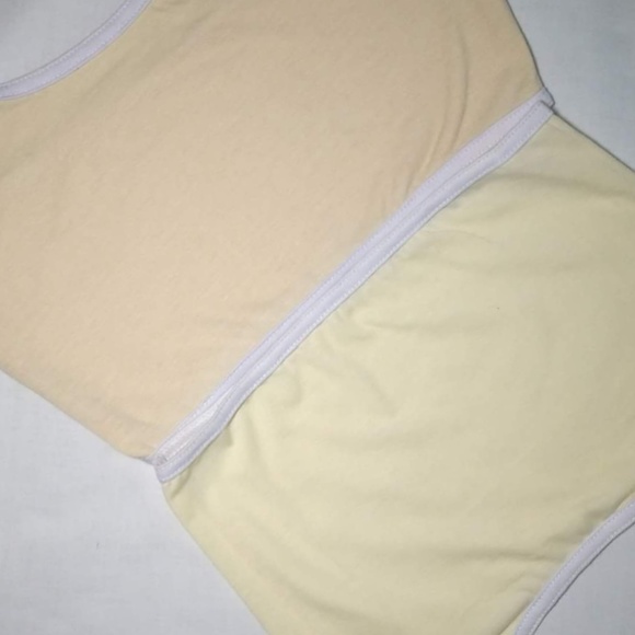 Sexy Cotton Stretchy Halter Crop Top Yellow/Beige - Picture 3 of 7